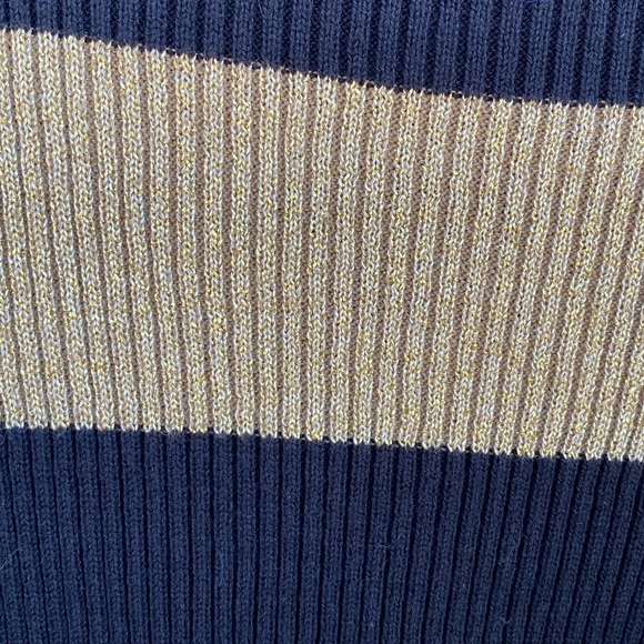 Lauren by Ralph Lauren Ribbed Turtleneck Sweater Black and Gold Size Large - Picture 7 of 9